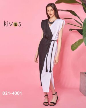 Kaftan double colors Black and White