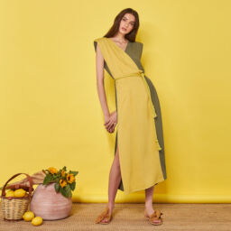 Kaftan double colors Khaki