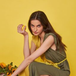 Kaftan double colors Khaki