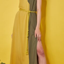 Kaftan double colors Khaki