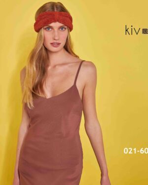 Satin brown midi dress