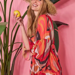 Maxi summer loose dress geometrical patterns