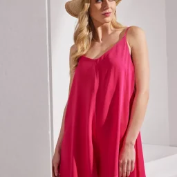 Playsuit Γυναικείο Φούξια με Ανοιχτή Πλάτη – Μοναδικά Γυναικεία Ρούχα για Διακοπές