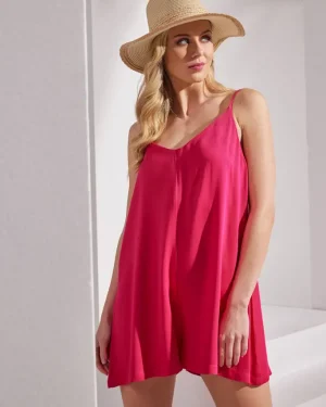 Playsuit Γυναικείο Φούξια με Ανοιχτή Πλάτη – Μοναδικά Γυναικεία Ρούχα για Διακοπές