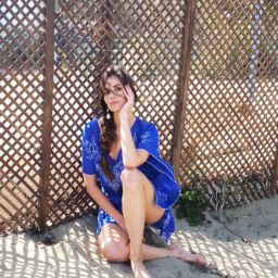 Kaftan dress with embroidery