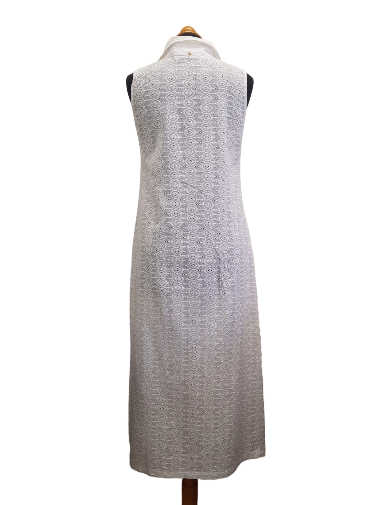 Women’s White Eyelet Button‑Down Dress