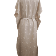 Women’s Beige Dress with White Bird Print