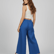 Λινό Ρουά Παντελόνι Καμπάνα με Λάστιχο