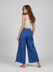 Λινό Ρουά Παντελόνι Καμπάνα με Λάστιχο