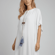 Γυναικείο Λευκό Καφτάνι με Κεντήματα