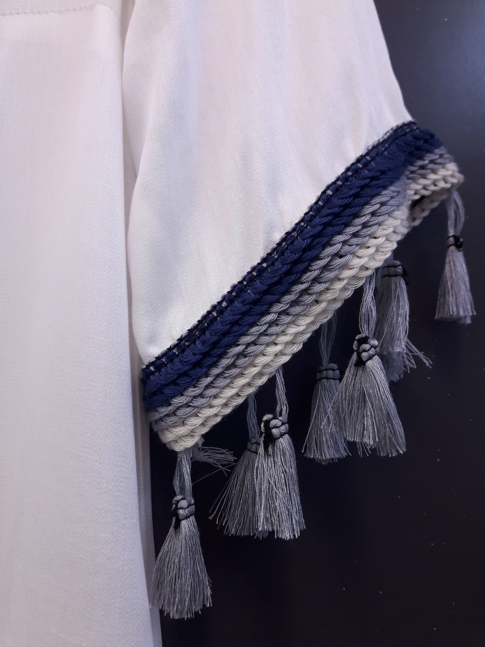 Women’s White Dress with Blue Trim