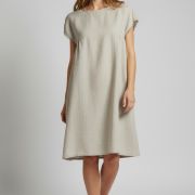 Γυναικείο Φόρεμα σε Μπεζ & Μπλε – Αέρινο, Boho & Ελληνικής Κατασκευής για Καλοκαιρινές Εμφανίσεις