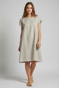 Γυναικείο Φόρεμα σε Μπεζ & Μπλε – Αέρινο, Boho & Ελληνικής Κατασκευής για Καλοκαιρινές Εμφανίσεις