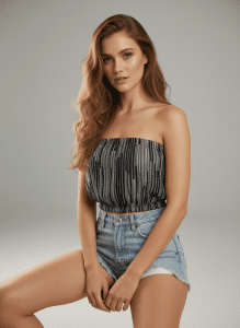 Γυναικείο Strapless Μπουστάκι σε Μαύρο με Σχέδιο – Elegant & Modern Fit