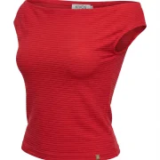 Γυναικείο Λαδί Ribbed Αμάνικο Top με Ίσια Λαιμόκοψη – Minimal & Κομψό