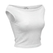 Γυναικείο Λαδί Ribbed Αμάνικο Top με Ίσια Λαιμόκοψη – Minimal & Κομψό