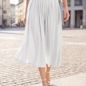 Γυναικείο Ανοιχτόχρωμο Culotte Παντελόνι με Φαρδιά Γραμμή – Άνετο & Αέρινο