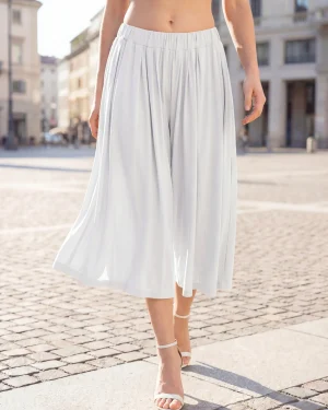 Γυναικείο Ανοιχτόχρωμο Culotte Παντελόνι με Φαρδιά Γραμμή – Άνετο & Αέρινο