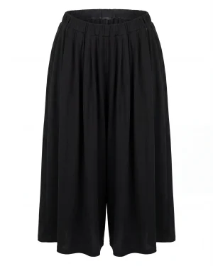 Γυναικείο Μαύρο Culotte Παντελόνι με Φαρδιά Γραμμή – Αέρινο & Κομψό
