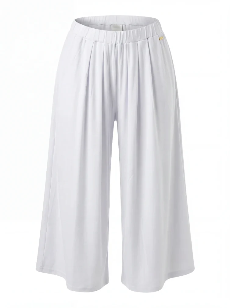 Γυναικείο Ανοιχτόχρωμο Culotte Παντελόνι με Φαρδιά Γραμμή – Άνετο & Αέρινο