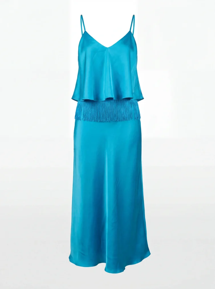 Women’s Turquoise Satin Dress – Shiny, Fresh & Summer‑Ready