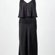 Women’s Black Satin Dress with Thin Straps – Elegant & Minimal Chic