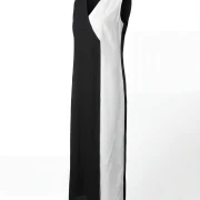 Γυναικείο Καφτάνι 100% Viscose με Βάτες – Δίχρωμο Μαύρο/Λευκό