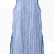 Γυναικείο Πουκάμισο Καλοκαιρινό Viscose–Linen Μακρύ με Πλαϊνά Ανοίγματα