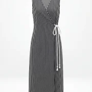 Black & White Striped Dress with Rope Belt – Unique Women’s Clothing for Vacations