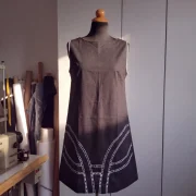 Black Mini Resort Dress Cotton–Lycra with Embroidery & Matching Armhole Trim