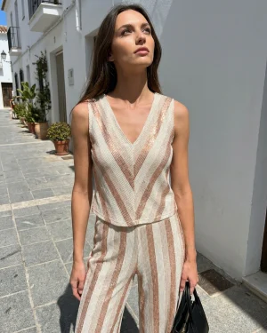Μπλούζα Ιδιαίτερη Resort με V‑Λαιμό & Μεταλλικές Λεπτομέρειες