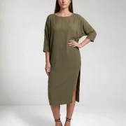 Καφτάνι Γυναικείο 100% Viscose με Πλαϊνό Άνοιγμα & Ασύμμετρο Σχέδιο