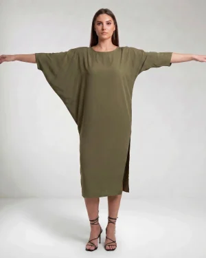 Καφτάνι Γυναικείο 100% Viscose με Πλαϊνό Άνοιγμα & Ασύμμετρο Σχέδιο