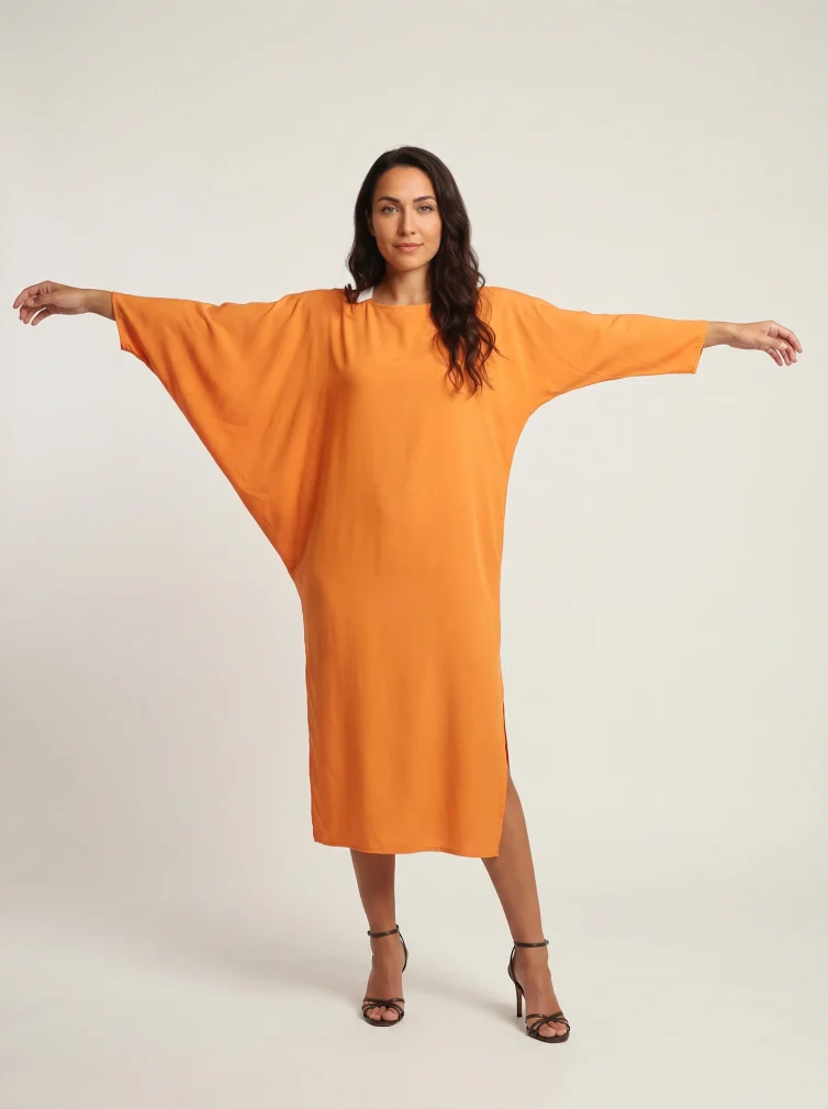 Καφτάνι Γυναικείο Εντυπωσιακό 100% Viscose με Ασύμμετρο Σχέδιο & Πλαϊνό Άνοιγμα
