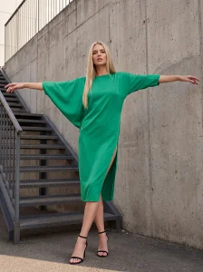 Καφτάνι Γυναικείο σε Χρώματα 100% Viscose με Πλαϊνό Άνοιγμα & Ασύμμετρο Σχέδιο