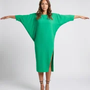 Καφτάνι Γυναικείο σε Χρώματα 100% Viscose με Πλαϊνό Άνοιγμα & Ασύμμετρο Σχέδιο