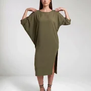 Καφτάνι Γυναικείο 100% Viscose με Πλαϊνό Άνοιγμα & Ασύμμετρο Σχέδιο